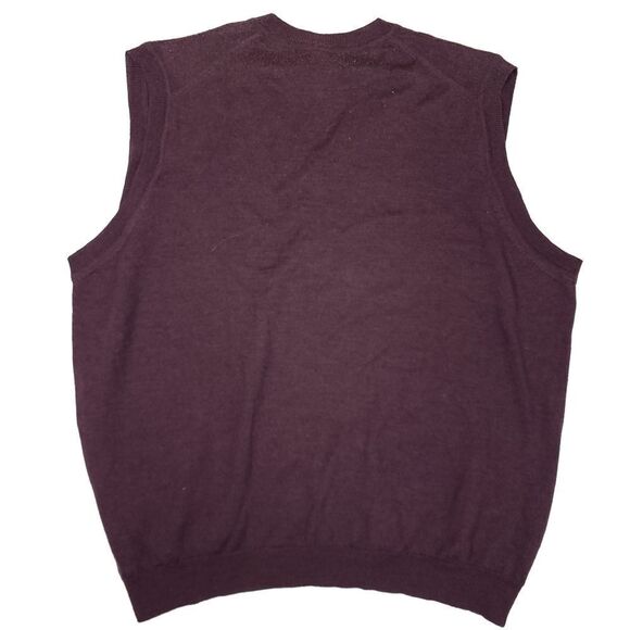 LL Bean Wool Sweater Vest V-Neck Mens XL Purplish Brown Casual Outdoors - Picture 6 of 6